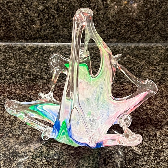 Murano Glass Hand Blown Basket Vase - Picture 8 of 10